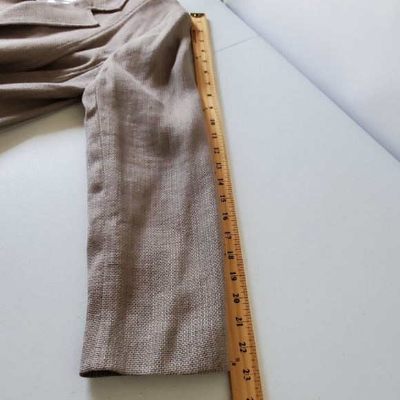 Peruvian Connection Linen Blend Blazer Size14 Old Money Sandstone Jacket NEW - Picture 11 of 16